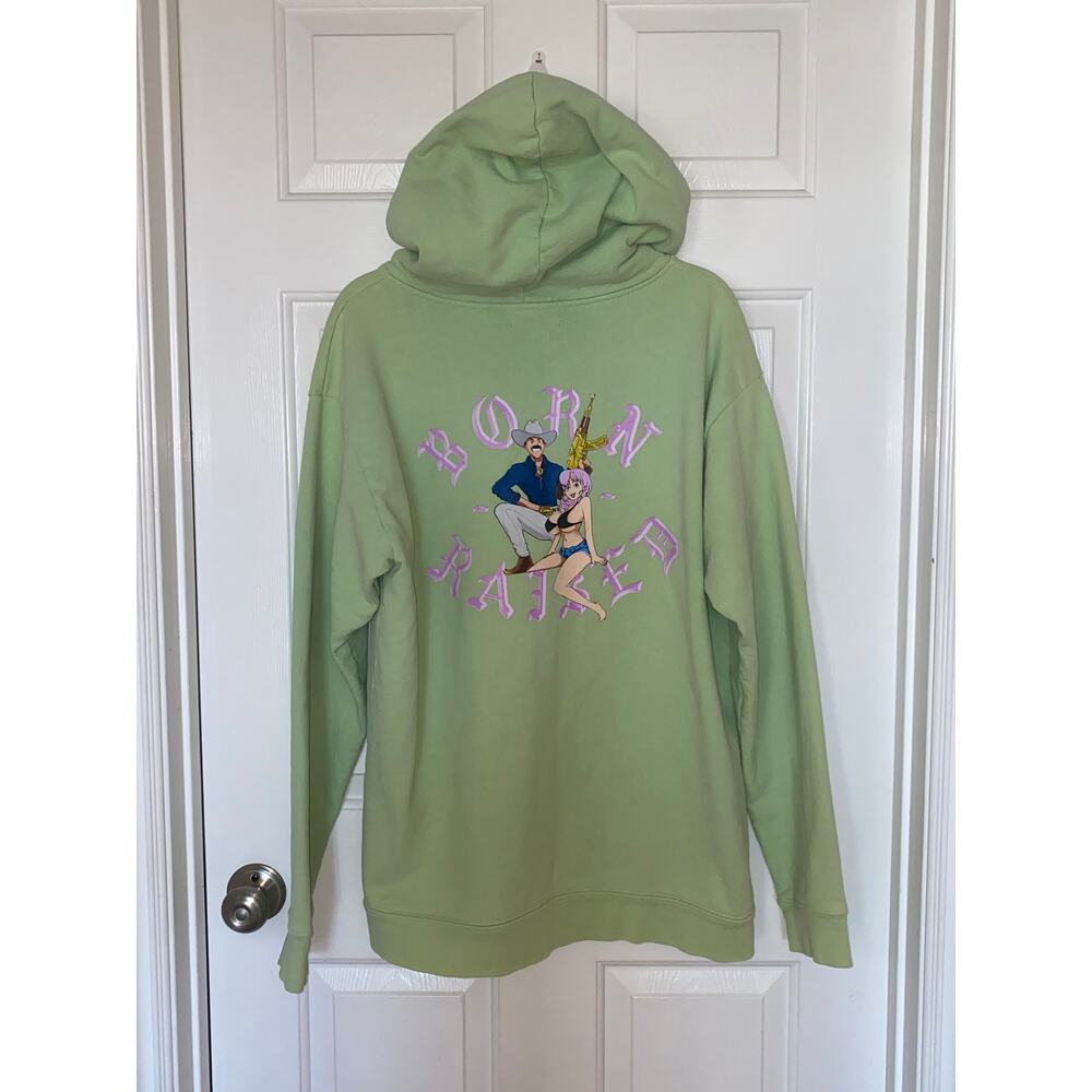 Born x Raised Kawaii Compa Hoody Cotton Green L/S Large